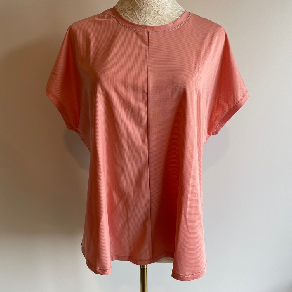 Craft Sportswear Women's Pink Ribbed Athletic T-Shirt Size XL Quick Dry Nwt